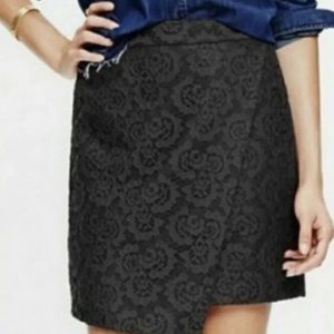 Madewell Black Lace Asymmetrical Mini Skirt Size 8 E5096 NWT